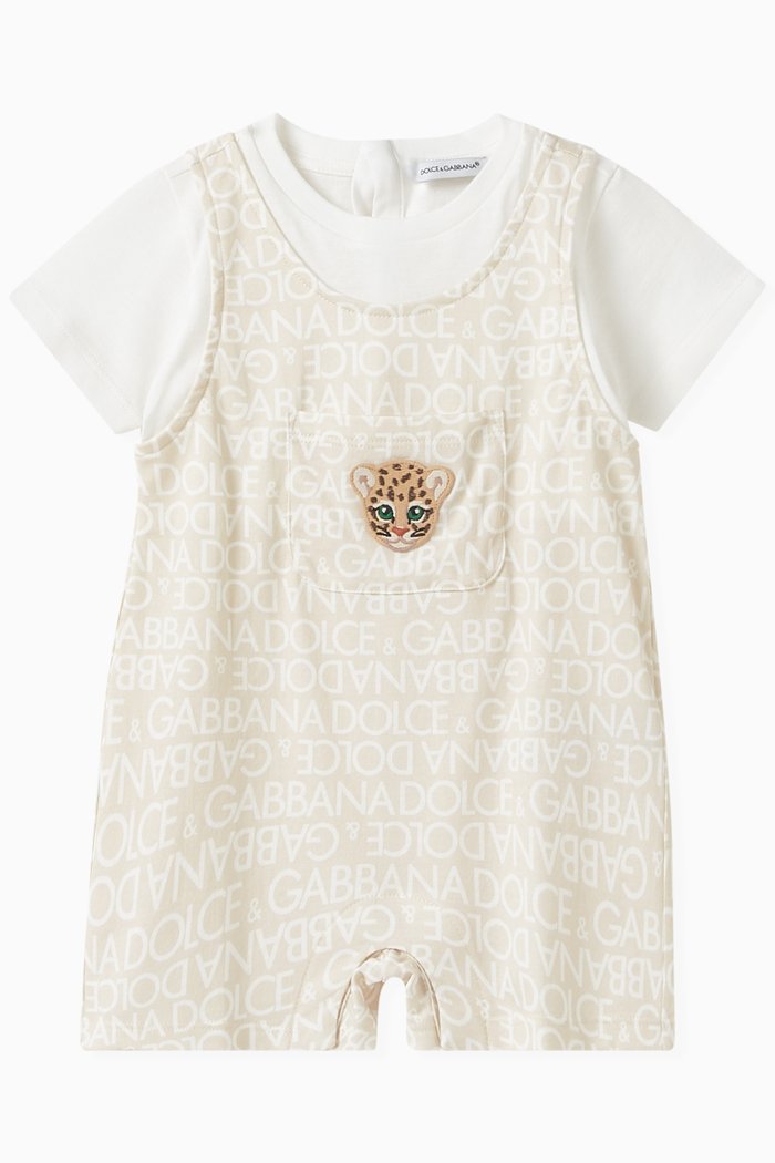 

Logo-print Romper in Cotton, Red