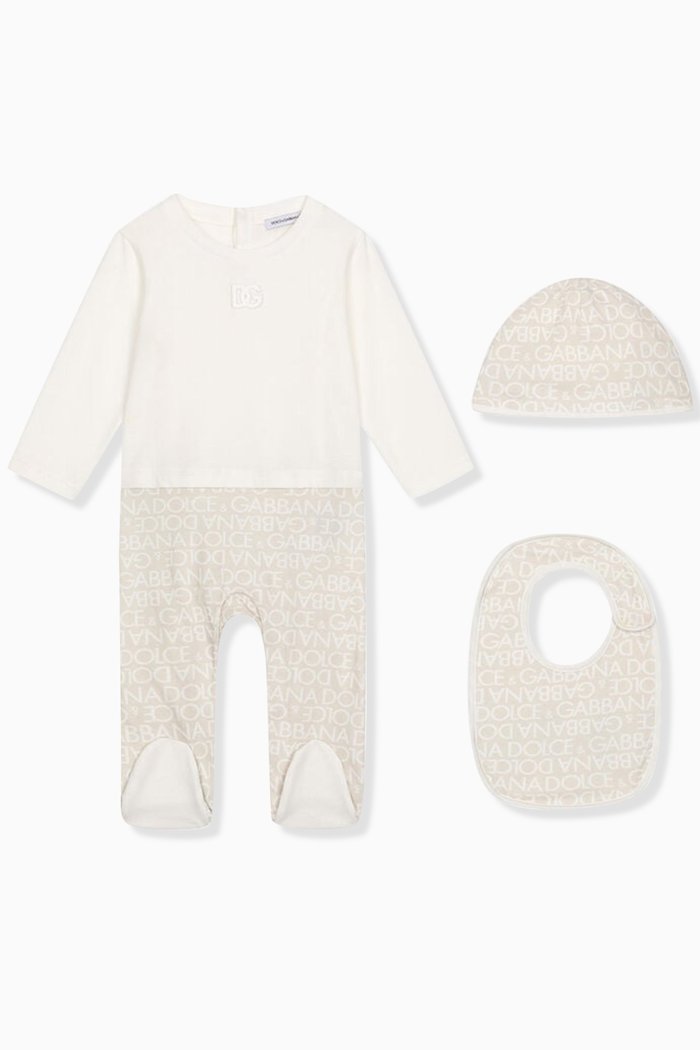 

Romper, Hat and Bib Gift Set in Cotton, Red