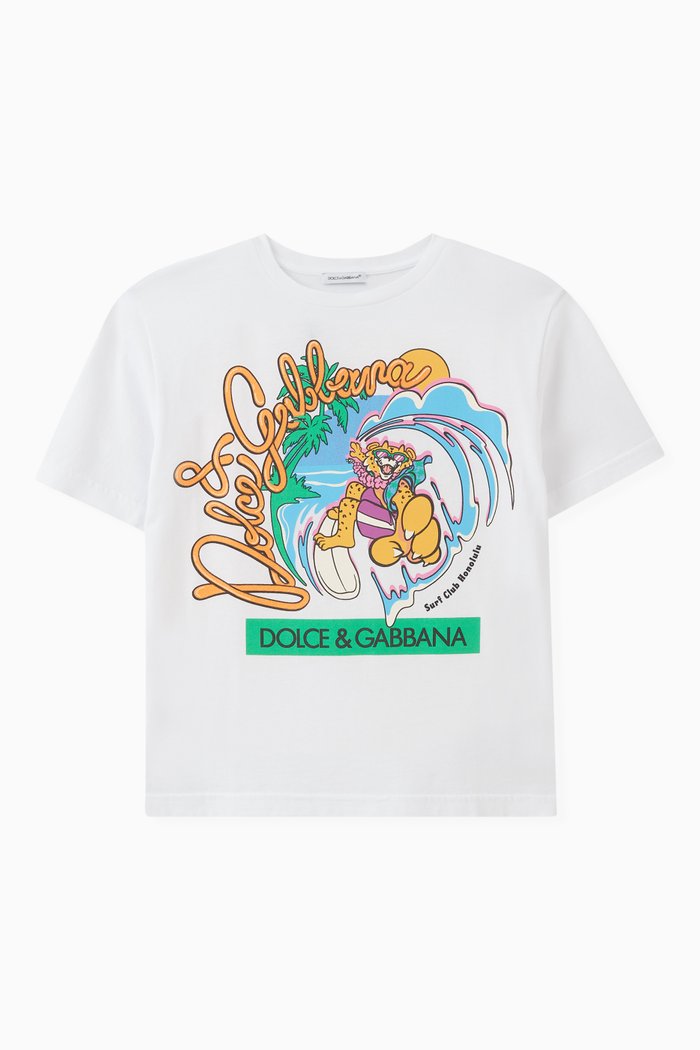 

Surf-print T-shirt in Cotton, White