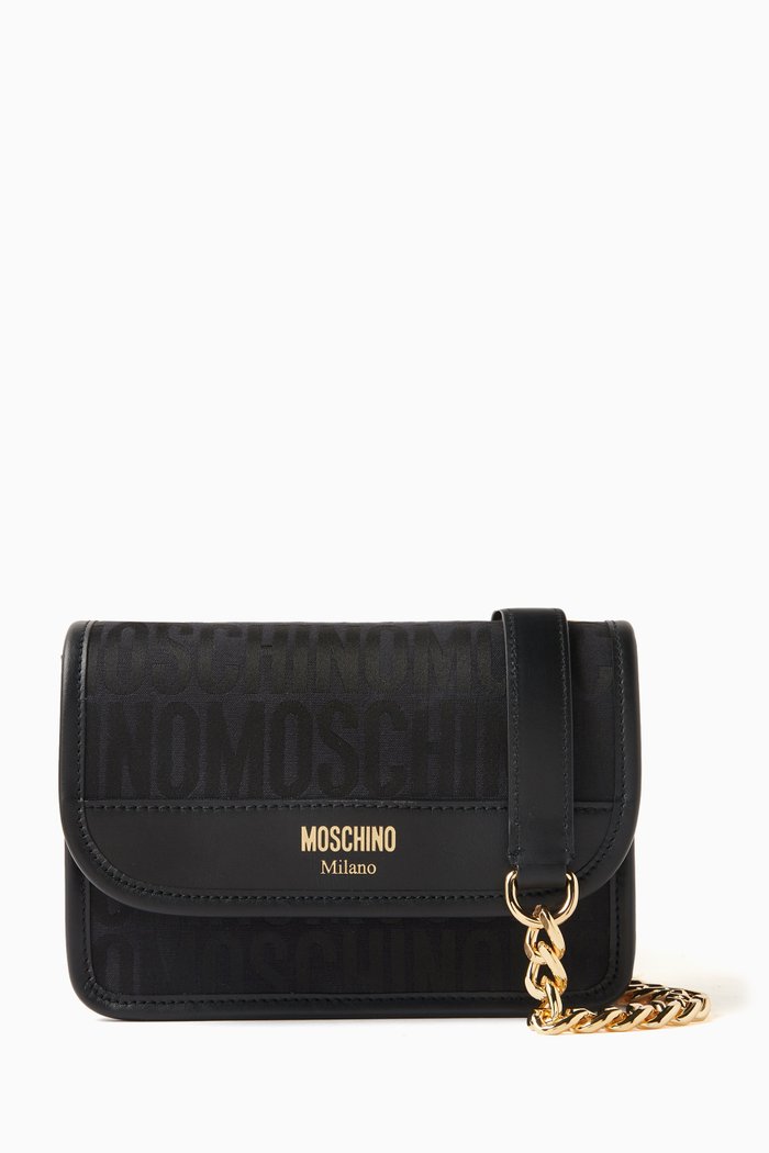 

Medium Logo Crossbody Bag in Jacquard, Black