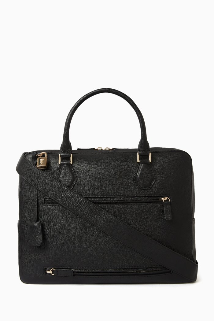 

Briefcase in Suede, Black