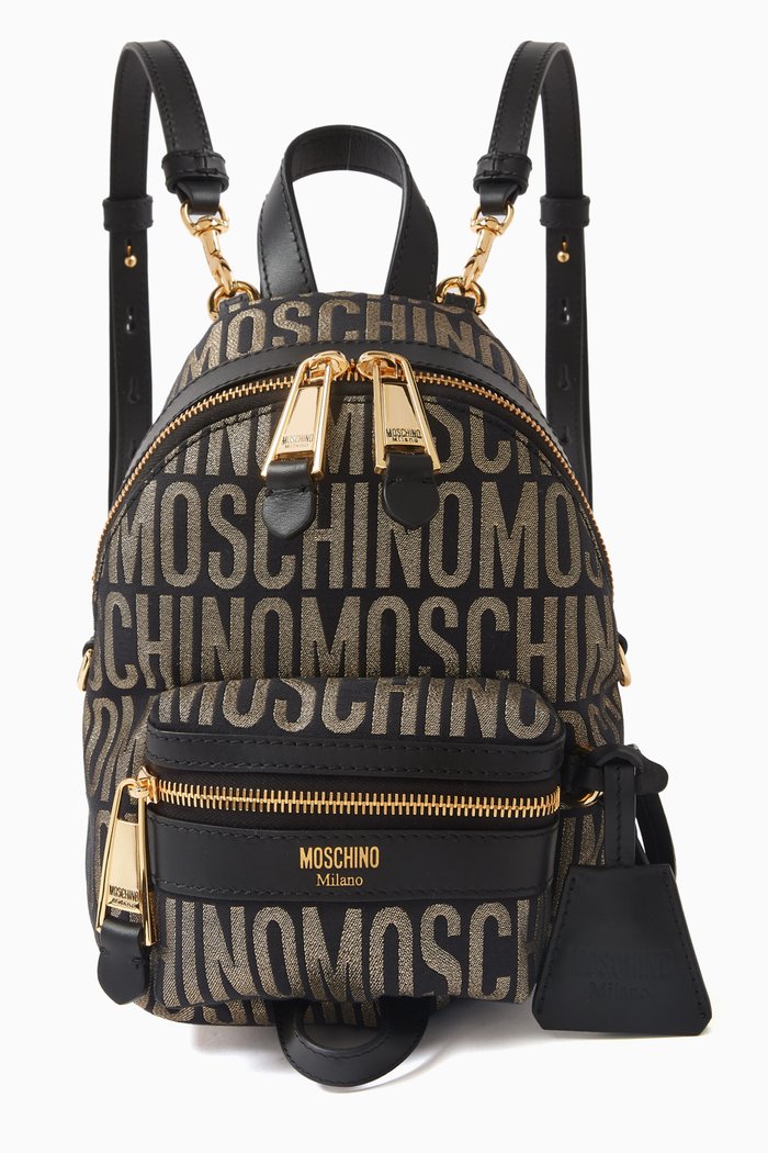 

Small Logo Jacquard Backpack in Nylon, Black
