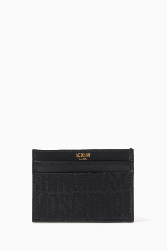 

Logo Card Holder in Jacquard Nylon, Black