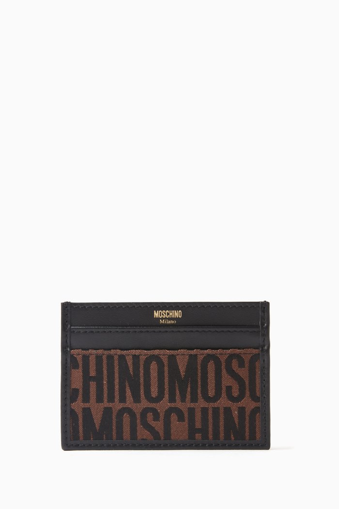 

Logo Card Holder in Jacquard Nylon, Brown