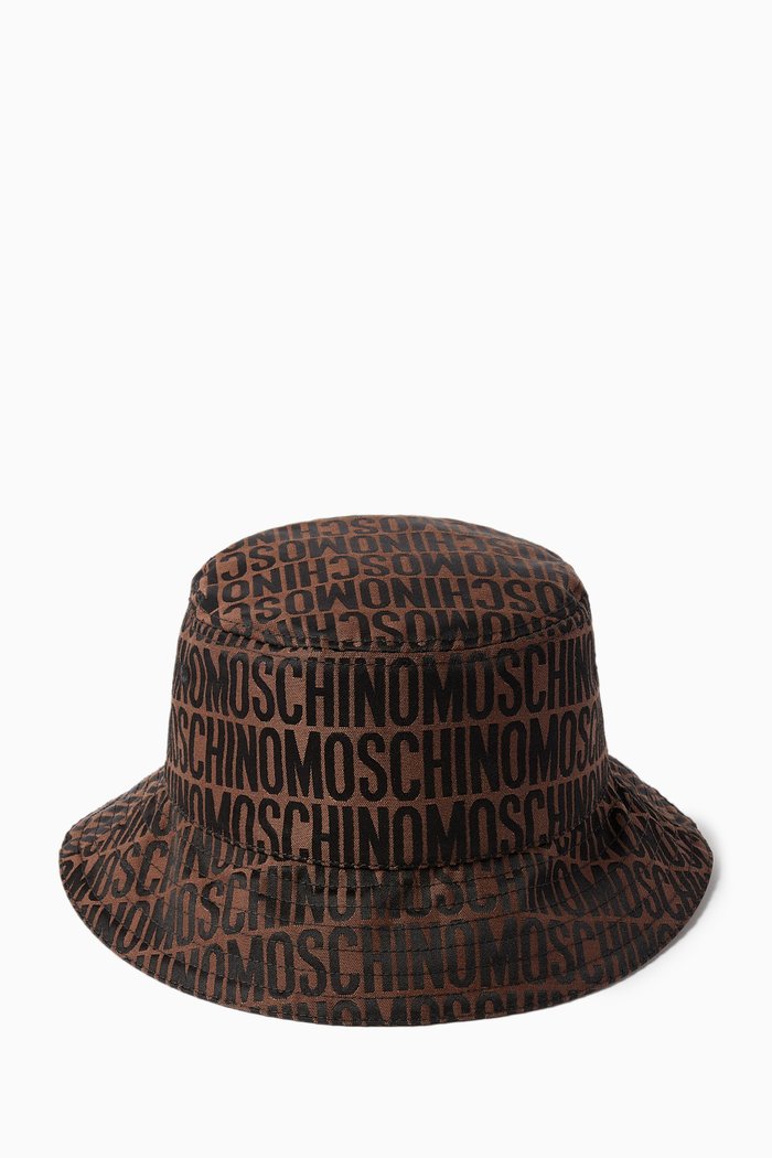 

All-over Bucket Hat in Nylon, Brown