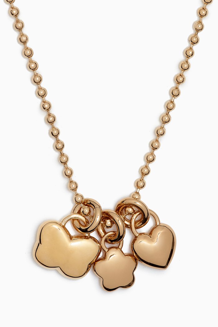 

Multi Charm Pendant Necklace in 14kt Gold-plated Brass