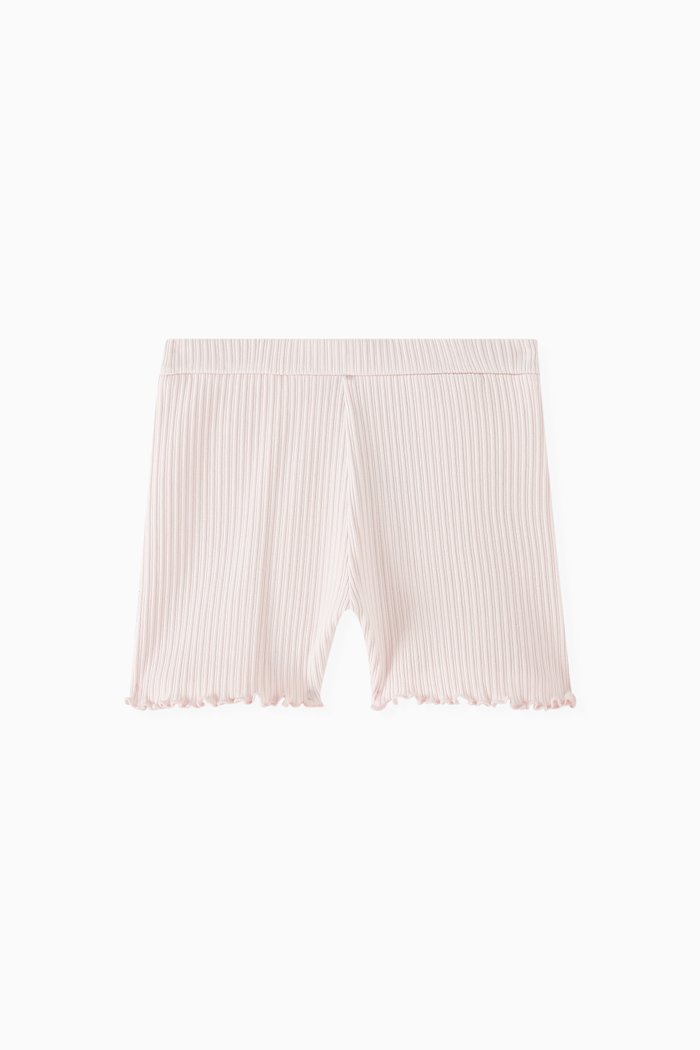 

Ribbed Logo Shorts in Cotton, Pink