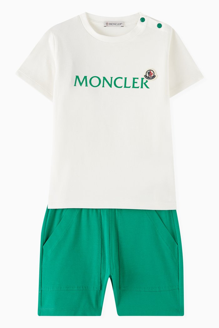Graphic Jersey T-shirt and Shorts, Set of 2, Green