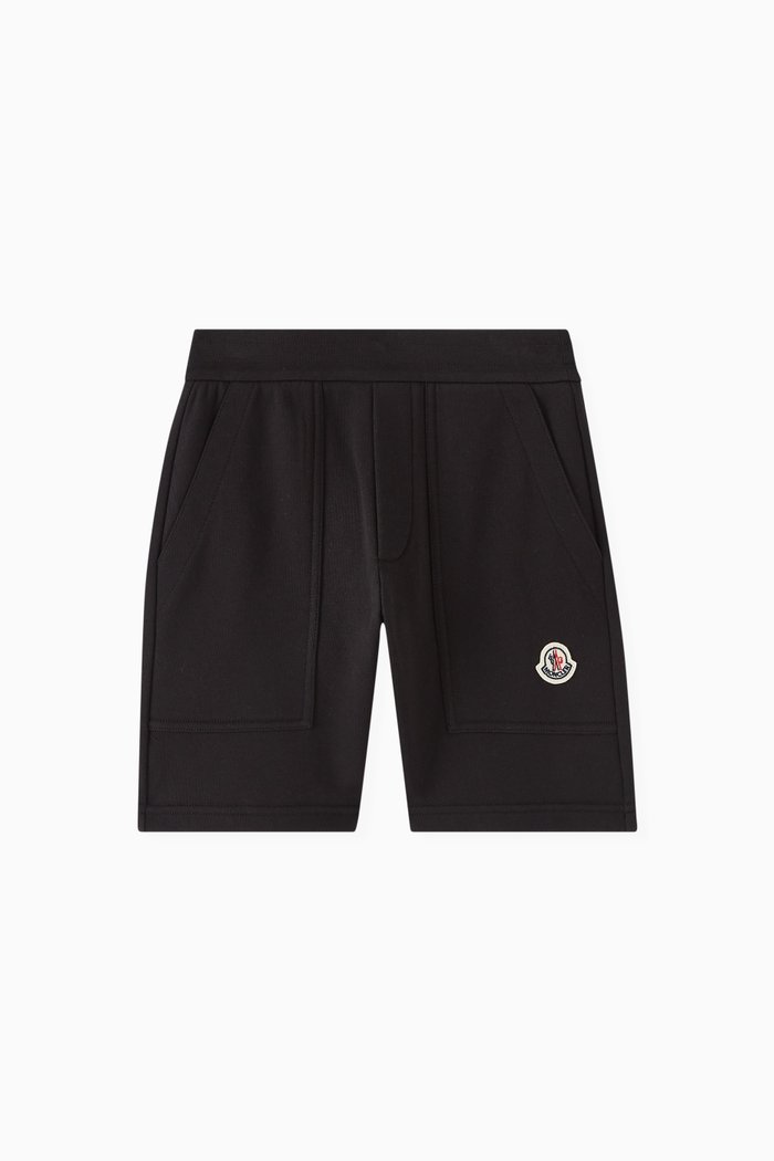 

Logo Bermuda Shorts in Cotton Fleece, Black