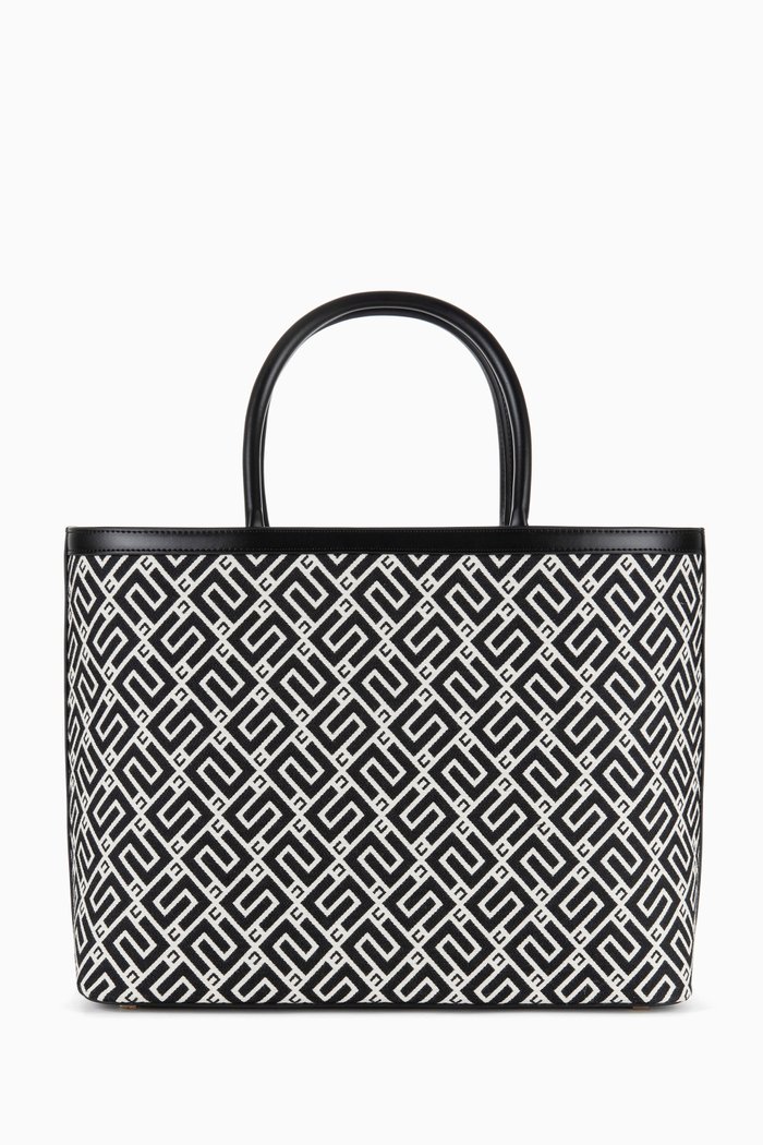 

Large EF Logo Tote Bag in Jacquard, Black