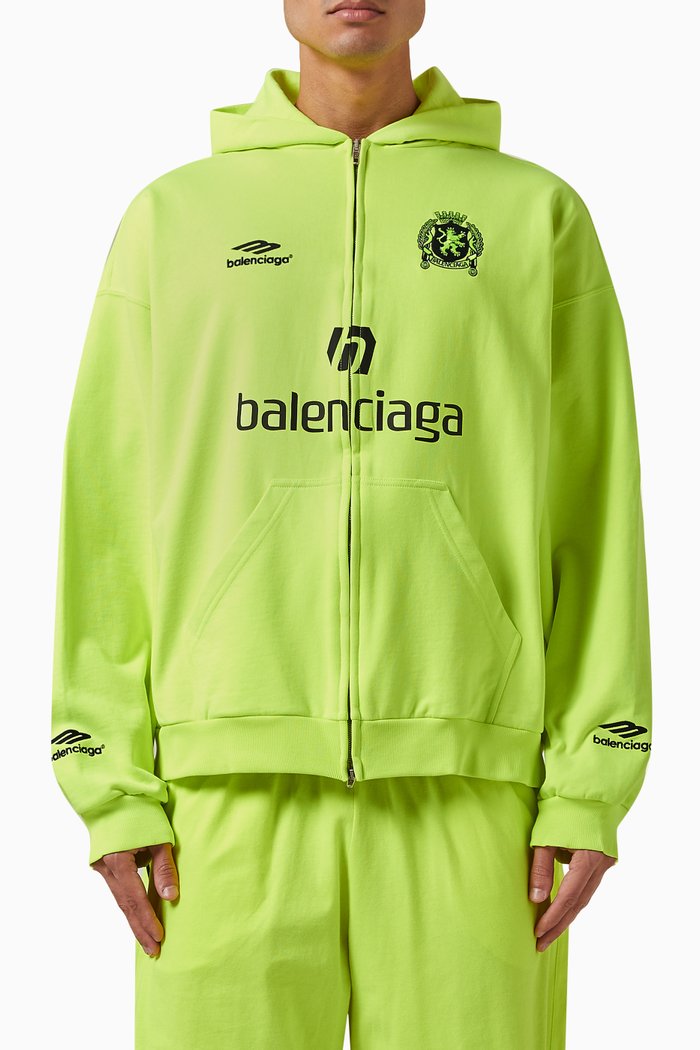 

Dubai Soccer Medium-fit Zip-up Hoodie in Cotton-fleece, Yellow