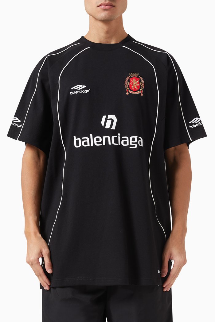 

Paris SoccerOversized T-shirt in Vintage Jersey, Black
