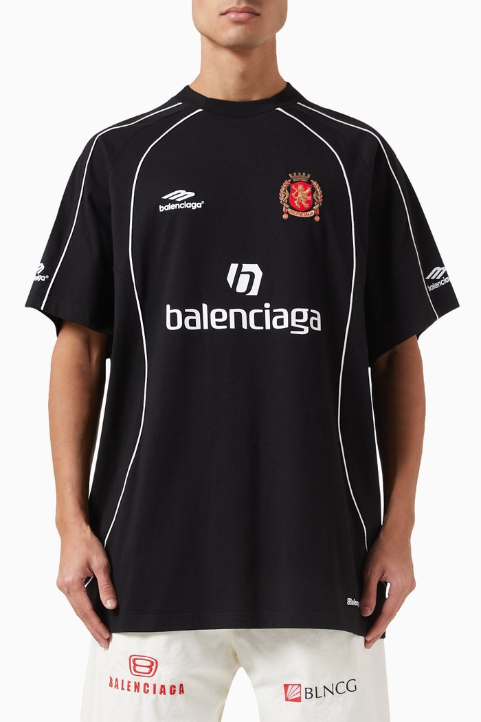 

Dubai Soccer Oversized T-shirt in Vintage Jersey, Black