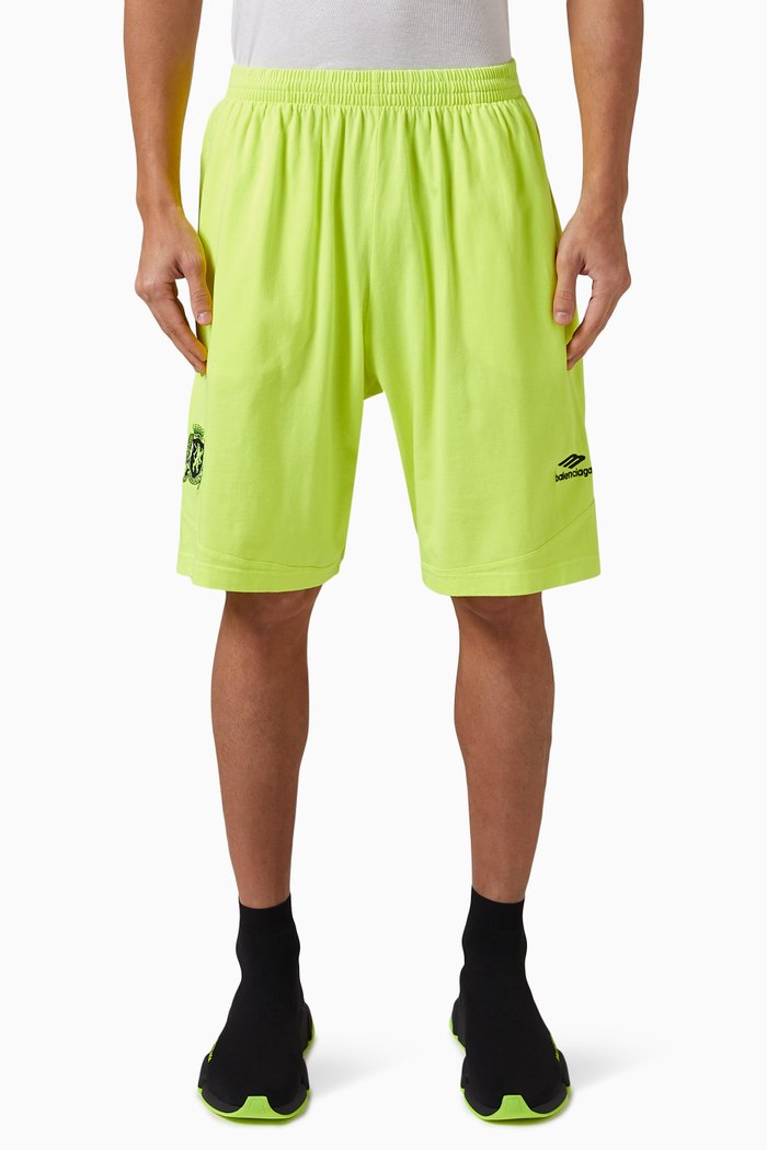 Football Crest Baggy Shorts, Yellow