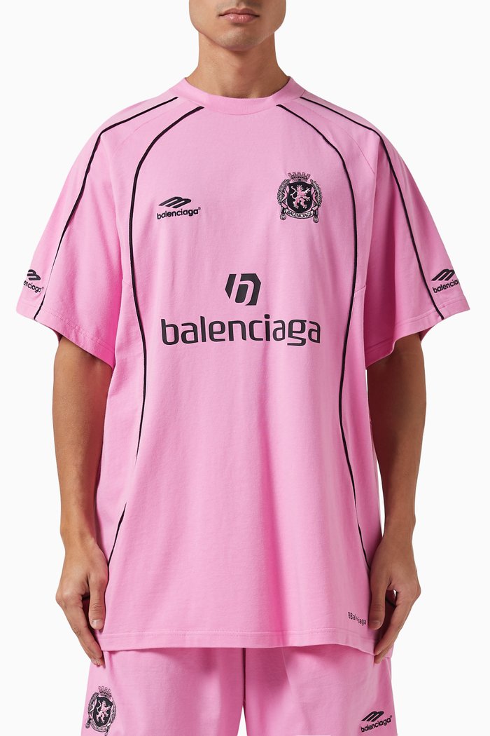 

Paris Soccer Oversized T-shirt in Vintage Jersey, Pink