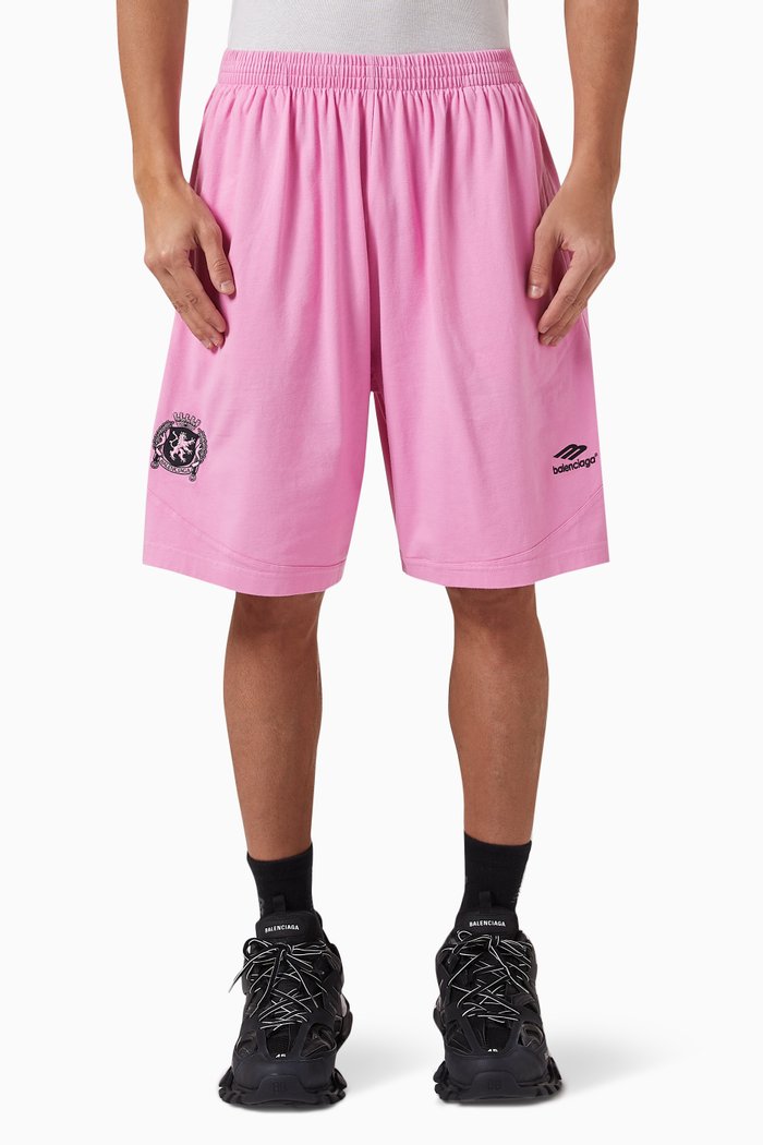 

Football Crest Baggy Shorts, Pink
