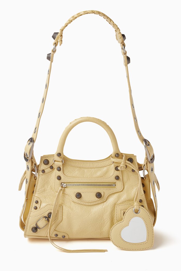 XS Neo Cagole Handbag in Arena Lambskin, Yellow