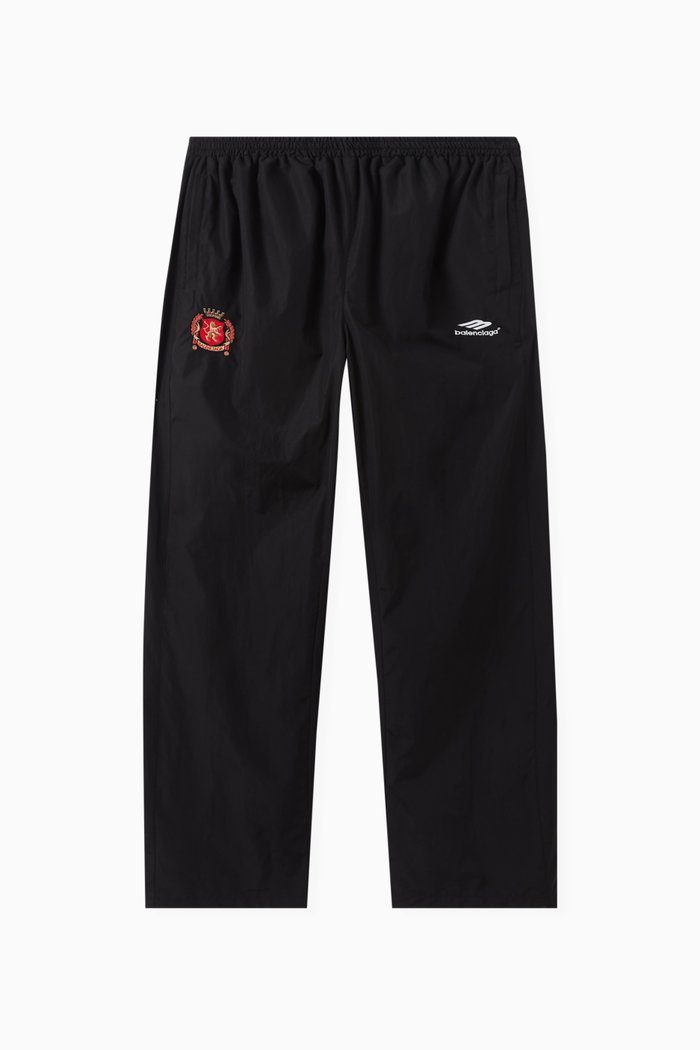 

Football Crest Trackpants in Techno-poplin, Black