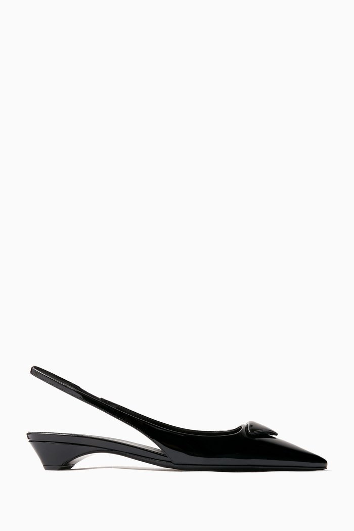 

Décolleté Slingback 25 Pumps in Patent Leather, Black