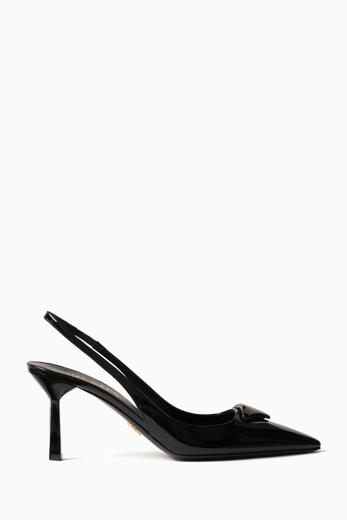 

Décolleté 75 Slingback Sandals in Patent Leather, Black