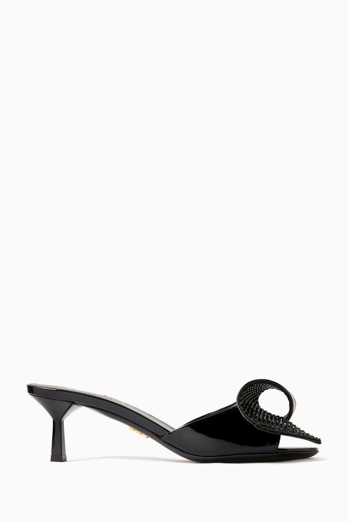 Sandali Slip On 55 Mules in Patent Leather, Black