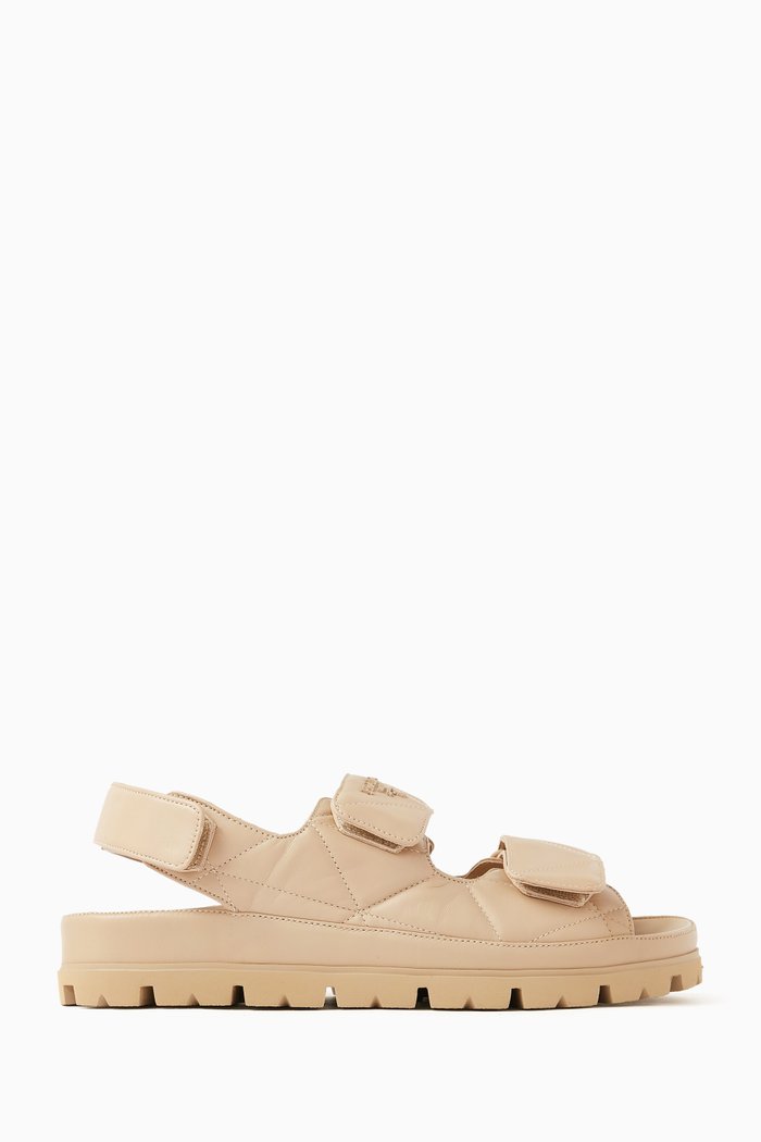 

Padded Sandals in Nappa Leather, Neutral