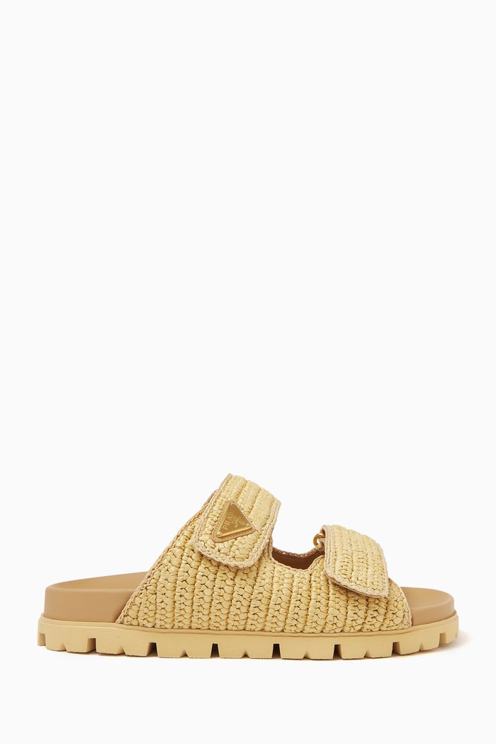

Woven Slide Sandals, Neutral