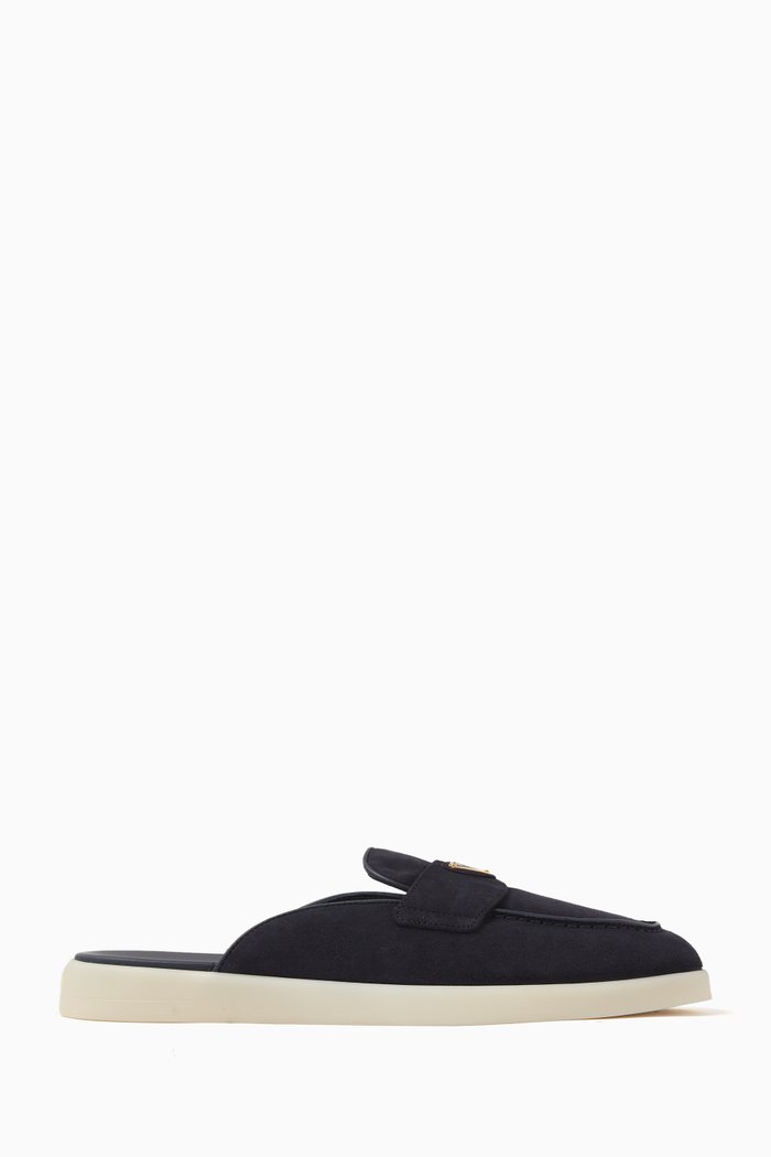 

Saint Tropez Sabot Slides in Suede, Blue