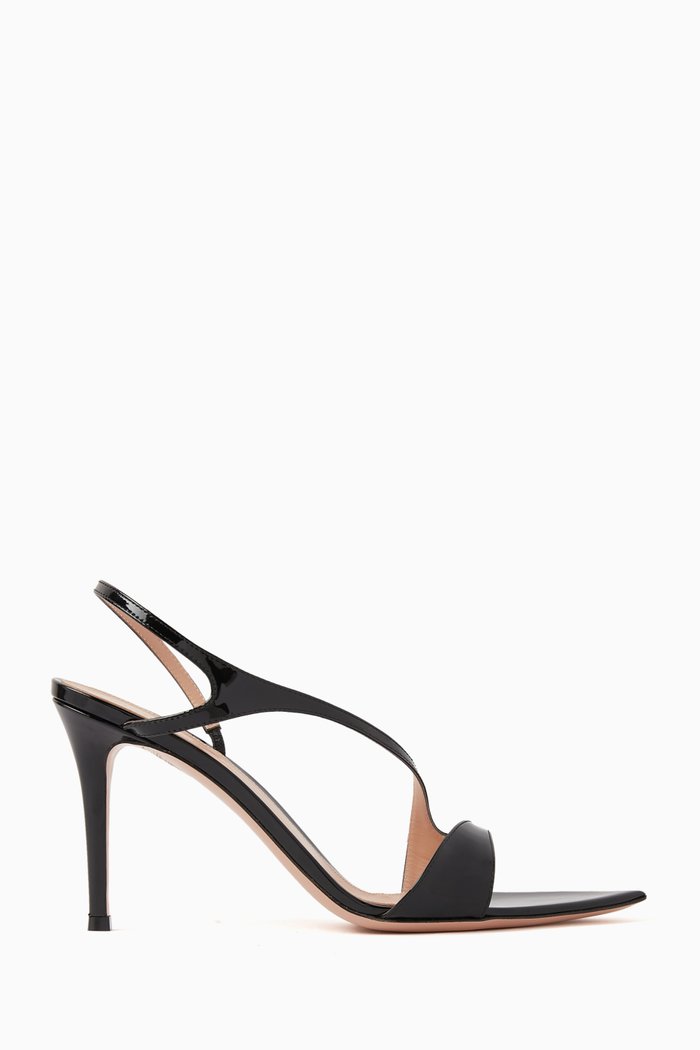 

Pointed Toe 85 Sandals in Vernice Leather, Black