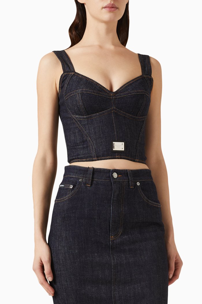 

Bustier Top in Denim, Multicolour