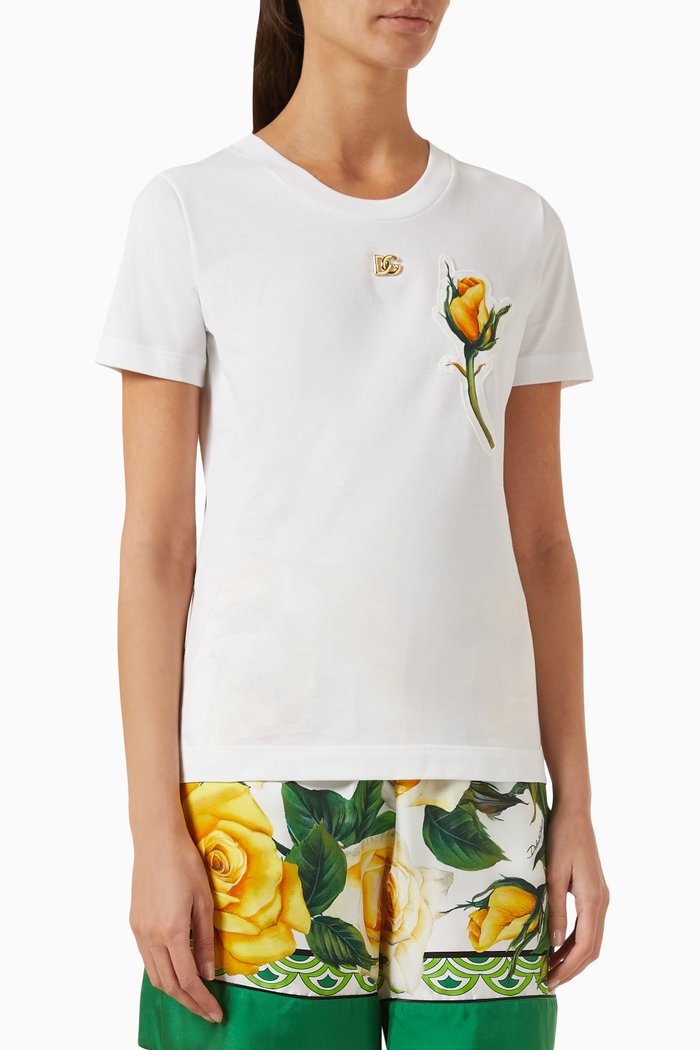 Logo Interlock T-shirt in Cotton, White