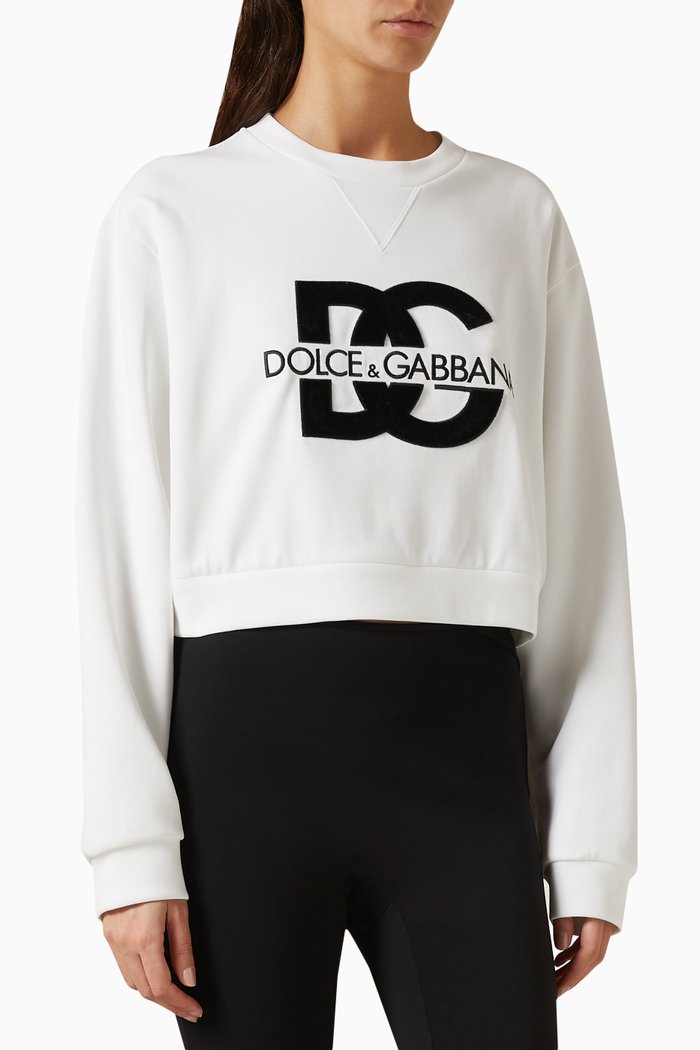 

Logo-patch Sweatshirt in Cotton Jersey, White