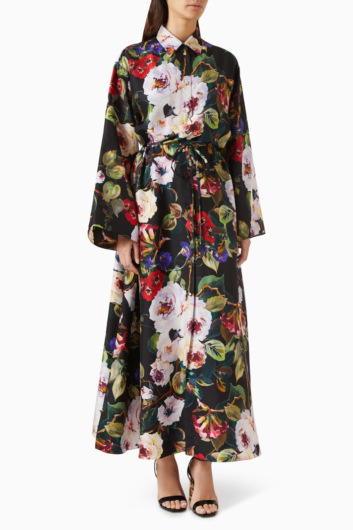 

Rose Garden-print Kaftan in Silk, Multicolour