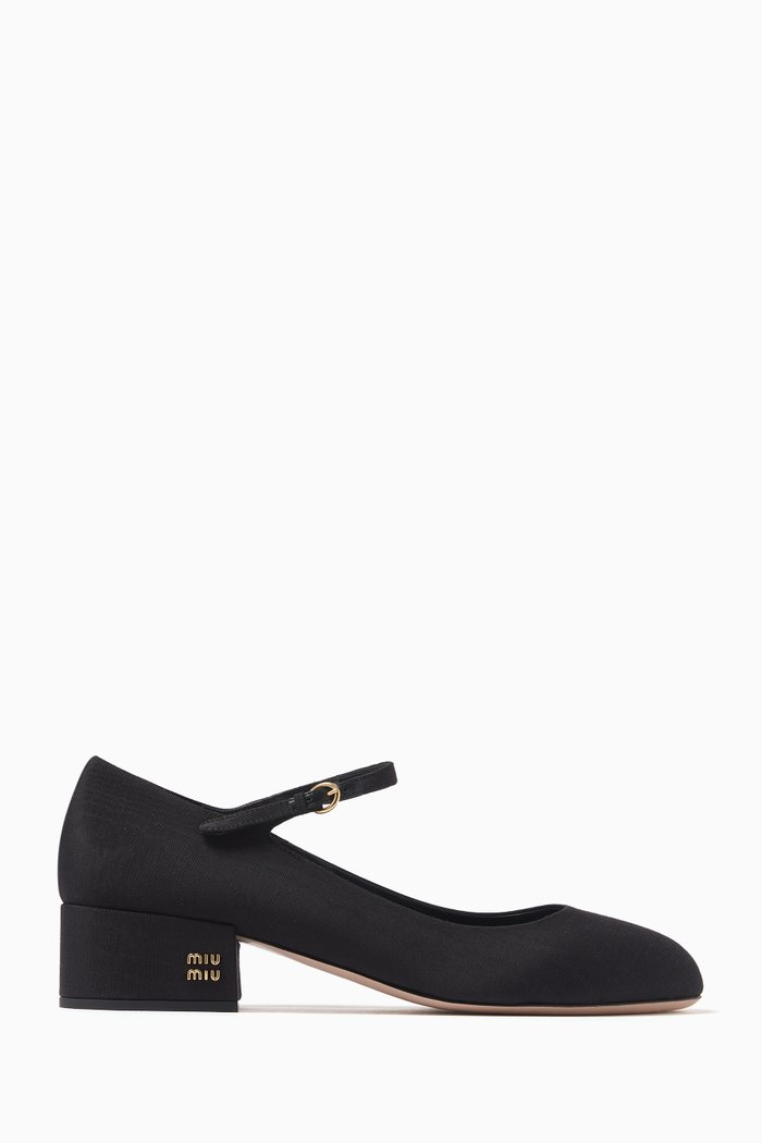 

Mary Jane 35 Pumps in Moiré Fabric, Black