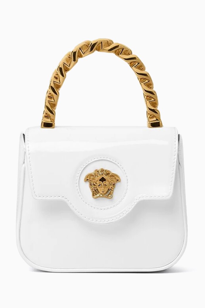 

Mini La Medusa Top Handle Bag in Leather, White