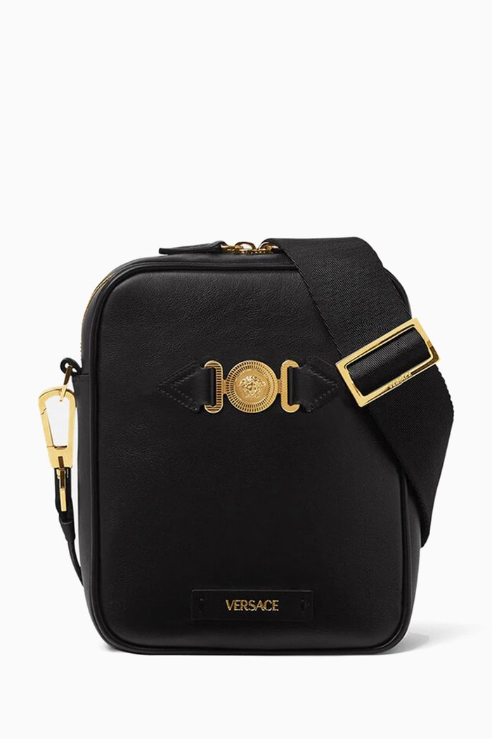 

Biggie Crossbody Bag in Leather, Black