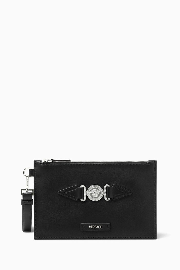 

Small Biggie Pouch in Leather, Black