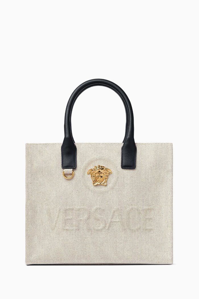 

Small La Medusa Tote Bag in Canvas, Grey