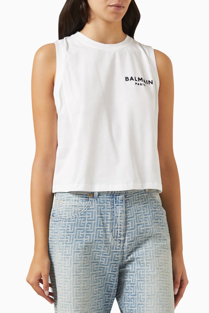 

Logo-detail Tank Top in Cotton, White