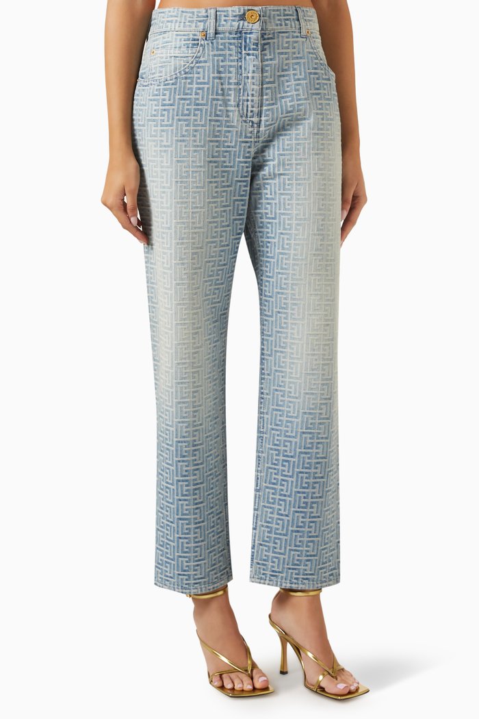

Monogram Straight-fit Jeans in Denim, Blue