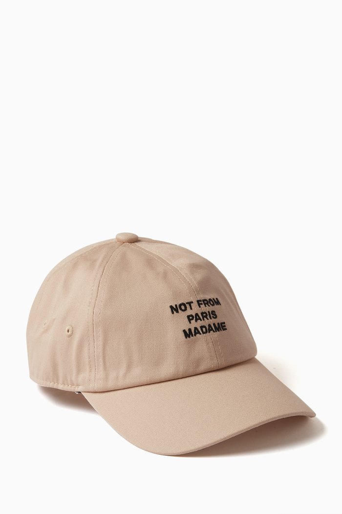 

La Casquette Slogan Baseball Cap in Cotton, Neutral