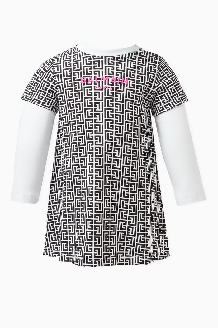 

Logo Print Dress in Cotton, Black