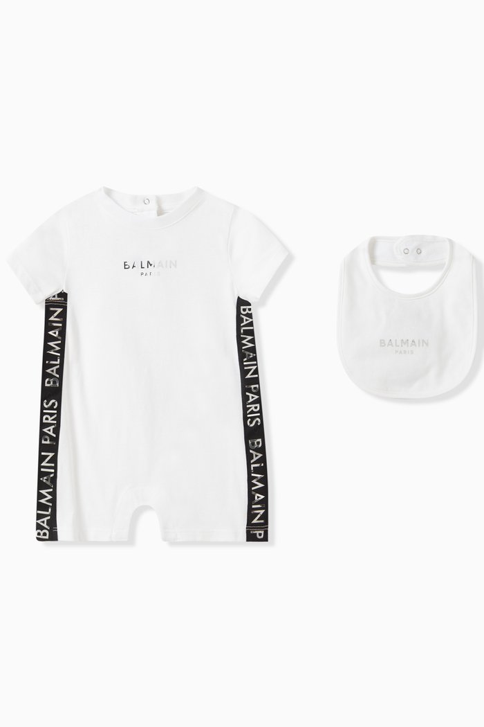 

Jumpsuit & Bib Set in Cotton, White