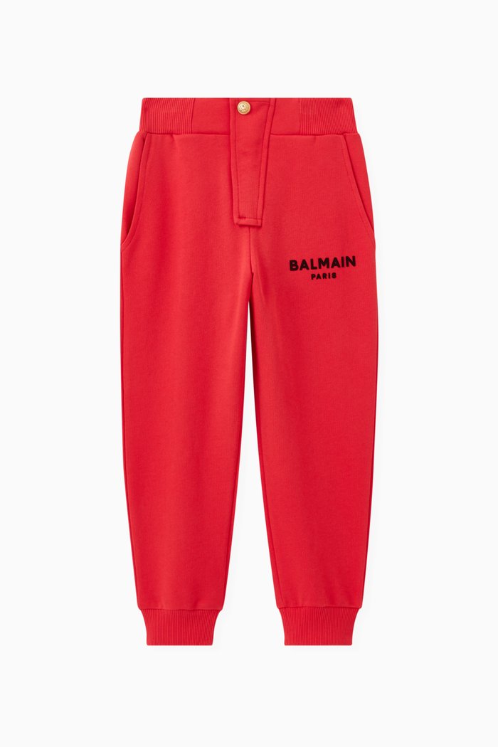 

Logo Detail Joggers in Cotton, Red