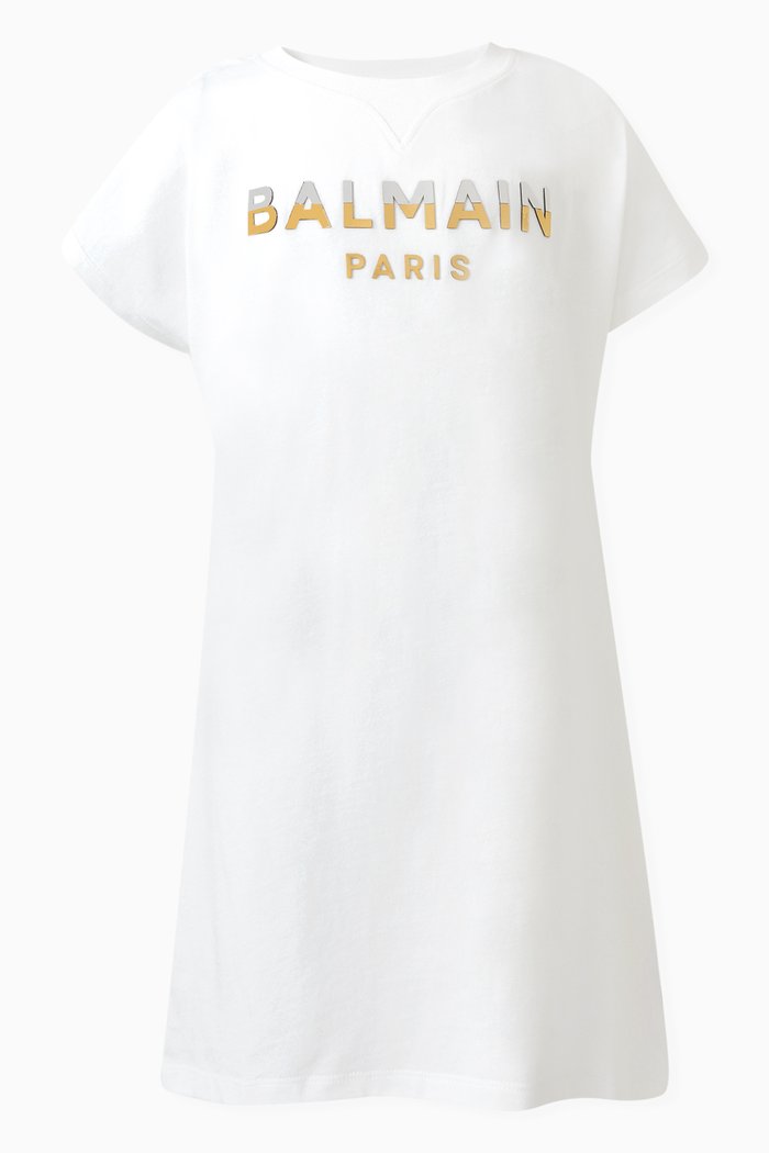 

Logo Dress in Cotton Jersey, White