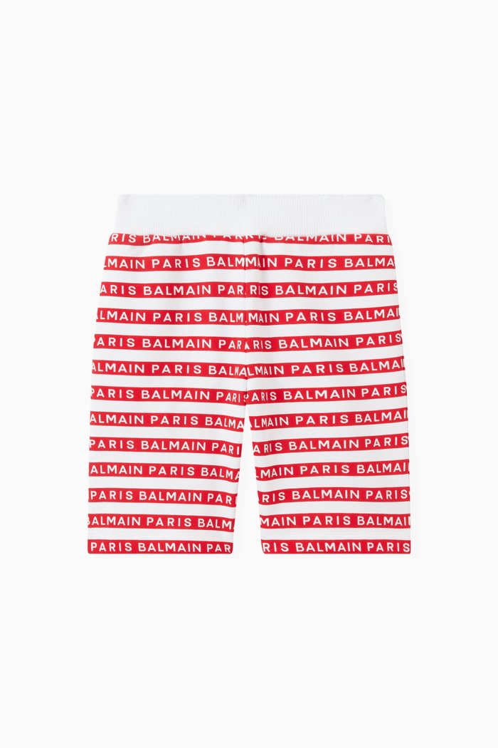 

Stripe Logo Detail Shorts in Cotton, White