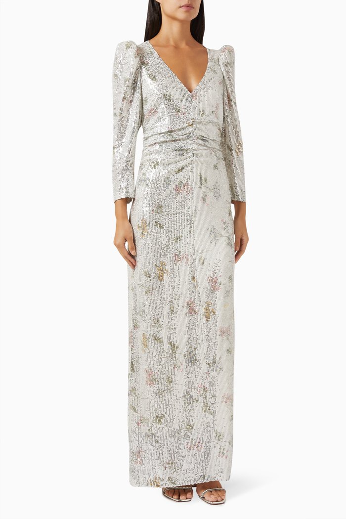 

Floral-print Maxi Dress in Sequins, Multicolour