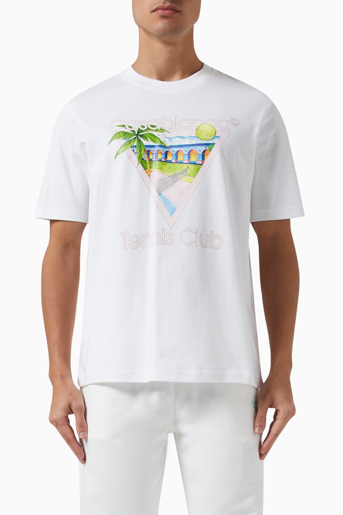 

Tennis Club Logo T-shirt in Organic Cotton-jersey, White