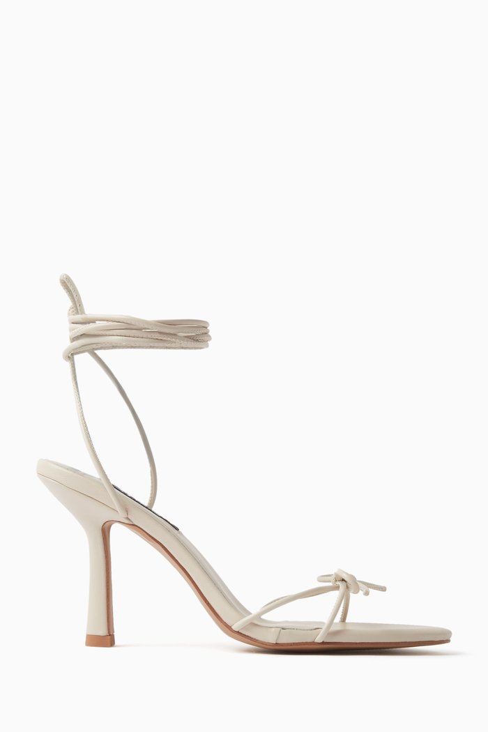Kalani 100 Lace-up Sandals in Leather, White