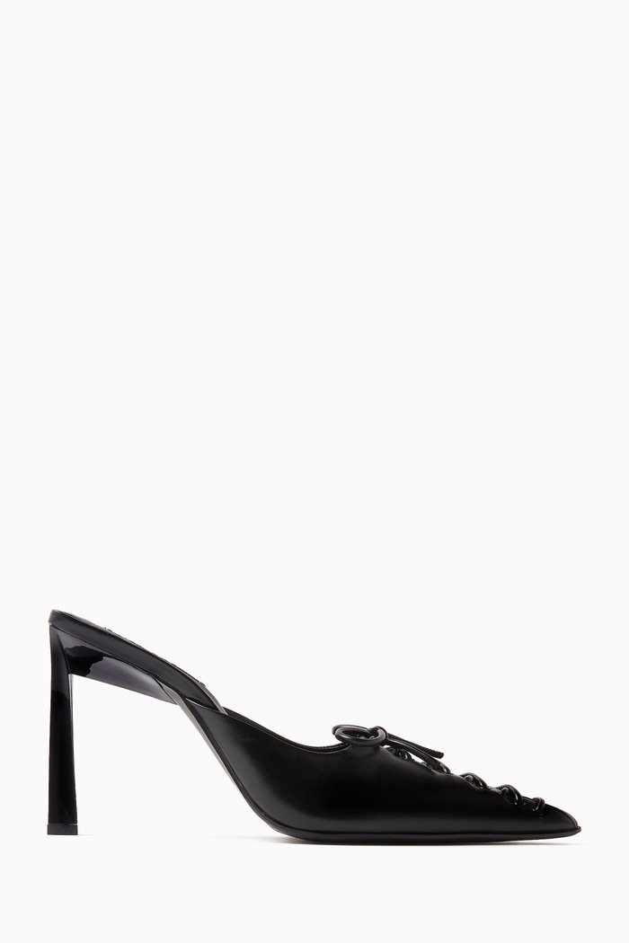 

Odeassa 105 Lace-up Mules in Leather, Black